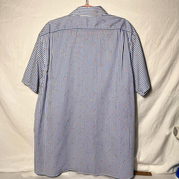 Hart Schaffner Marx Shirt Mens Size XXL Blue Flamingo Resort Hawaiian Beach - Picture 2 of 4